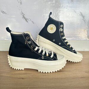 ❤️Converse Run Star Hike Hi Charms 9.5 Womens Shoes Sneakers Black Beige A13409C
